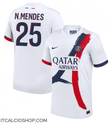 Paris Saint-Germain Nuno Mendes #25 Seconda Maglia 2024-25 Manica Corta